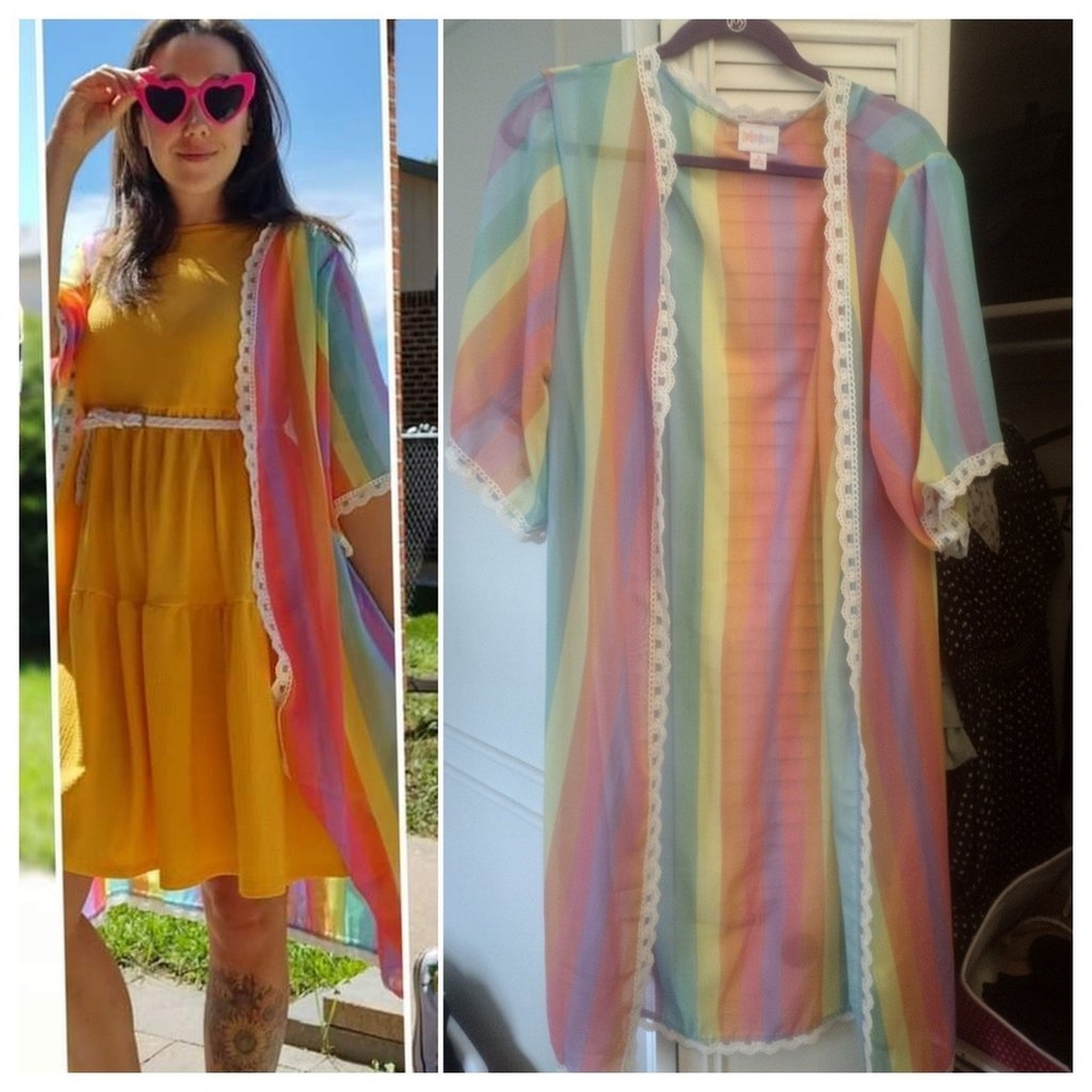 LuLaRoe | NWT Chloe Bohemian Overlay  🌈Rainbow Size L 🌈